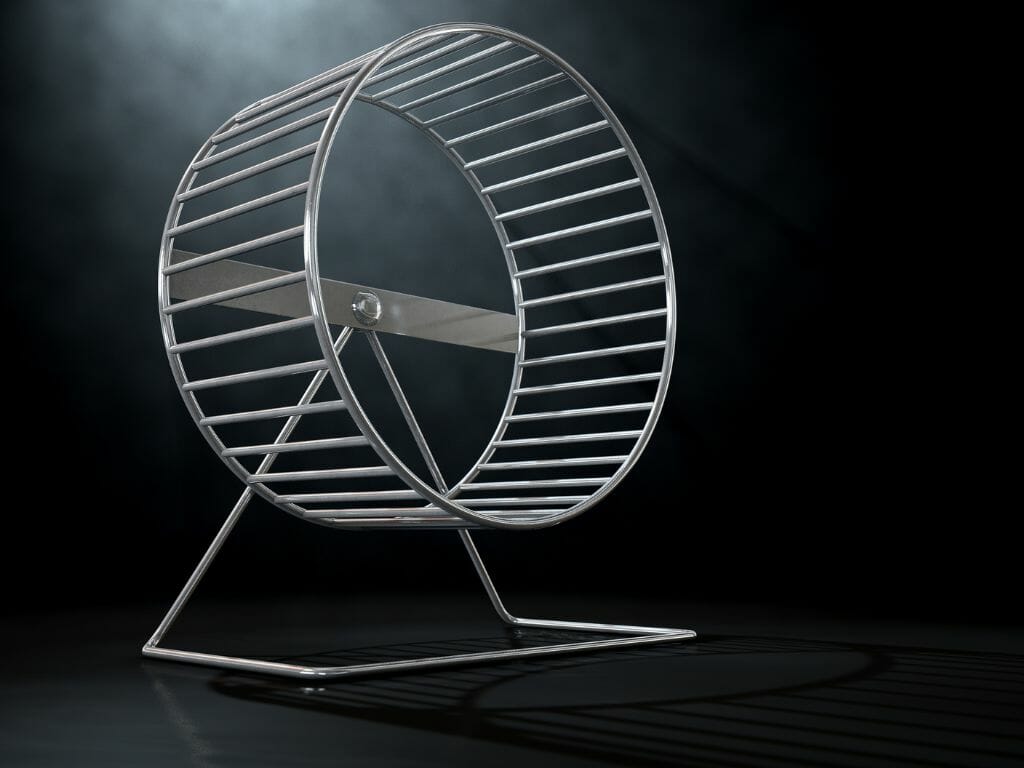 Image of hamster wheel on black background